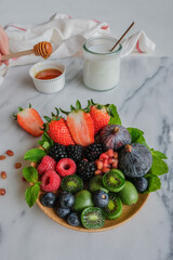 Healthy and delicious snacks / Mixed Berries Fruit Platter / For a complete balance diet of...