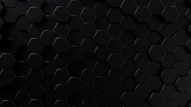 Black Matrix: Modern Hexagonal Wall in Motion – Seamless Loop 3D motion Graphics