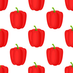 Red paprika pepper seamless pattern. Vector decorative design for backdrops, wrapping paper, fabric textile prints.