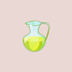 cute funny cartoon olive oil illustration on background