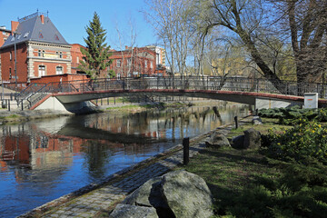 Romantic bridge over Mill River - Mill Island, Bydgoszcz, Poland