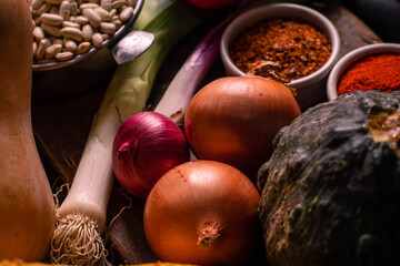 ingredients for the preparation of locro traditional and typical Argentine food