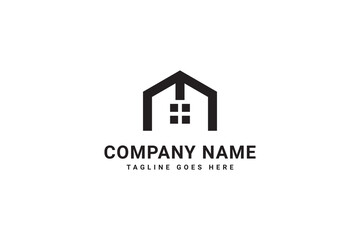 simple letter m house real estate logo, elegant design