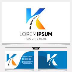 Letter K Road Logo Design Vector Icon Graphic 