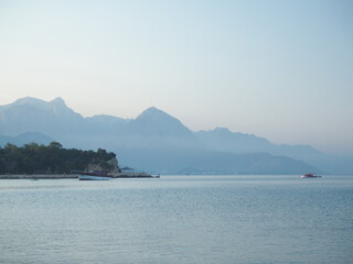 Mountains and Mediterranean Sea. Coast 