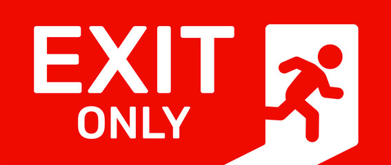 Emergency exit only safety signs and stickers banner.