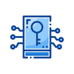 Mobile Security icon in filled line style isolated on white background. EPS 10