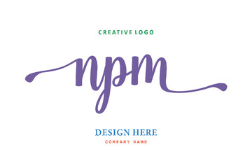 NPM lettering logo is simple, easy to understand and authoritative - obrazy, fototapety, plakaty