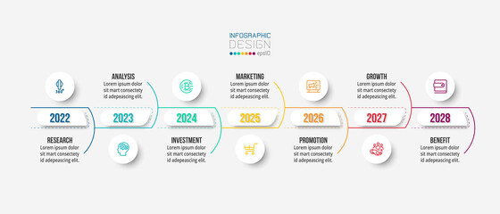 Timeline chart business infographic template.