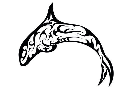 recommend clip art: orca killer whale abstract tattoo ethnic symbol sticker