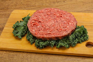 Raw beef burger cutlet for burger