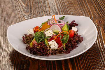 Traditional Greek salad with feta cheese