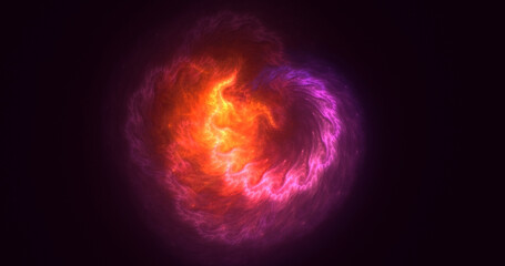 3D rendering abstract colorful fractal light background