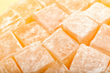 Tasty Turkish delight as background