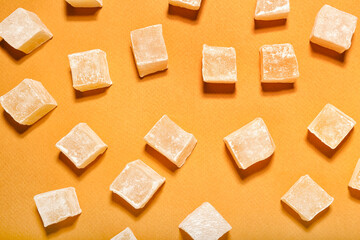 Turkish delight on color background