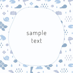 梅雨モチーフのフレーム素材（スクエア）