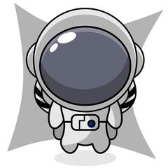 cute simple astronaut mascot character cartoon illustration