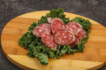 Iberian pork Fuet sausage slices