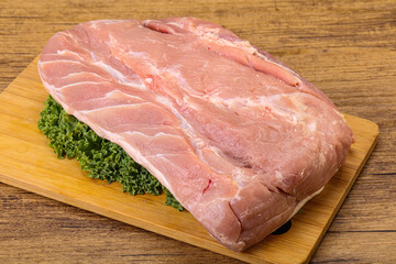 Raw pork loin for cooking