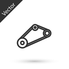 Grey line Timing belt kit icon isolated on white background. Vector