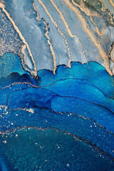 Fototapeta premium Alcohol ink art.Mixing liquid paints. Modern, abstract colorful background, wallpaper. Marble texture.Translucent colors