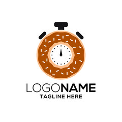 stopwatch with donuts logo design