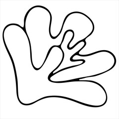 beautiful hibiscus flower, vector doodle element, coloring