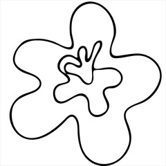 beautiful hibiscus flower, vector doodle element, coloring