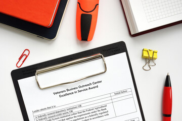 SBA form 3311 Veterans Business Outreach Center Excellence in Service Award