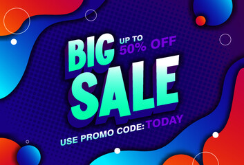 Super big sale horizontal colorfull banner Free Vector