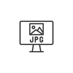 JPG file format line icon