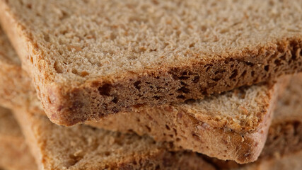 slices toast bread with bran close up