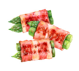 アスパラベーコンの手描きイラスト