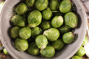 raw brussel sprout- top view