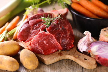 raw beef with vegetables