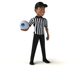 Fun 3D Illustration of an american Referee