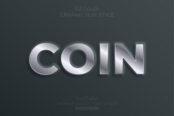 Coin Silver Embossed Editable Text Effect Font Style
