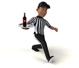 Fun 3D Illustration of an american Referee