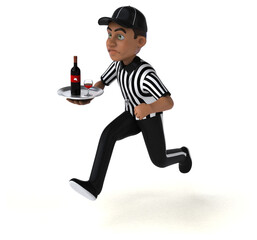 Fun 3D Illustration of an american Referee