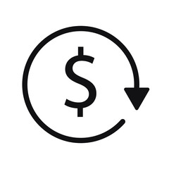 Chargeback glyph icon, line style. Chargeback is a time when money is held by the bank because of a dispute when a card transaction occurs