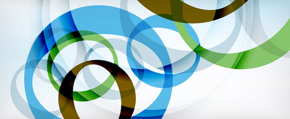 Ring geometric shapes, o letter repetition wallpaper. Abstract background for business or technology presentations, internet posters or web brochure covers