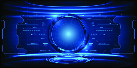 Virtualization of digital technology modern tech stage layout for hi tech digital advertising product background banner and wallpaper.Vector illustrations.