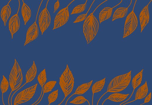 Sfondo creativo grafico motivo floreale blu arancione autunnale 