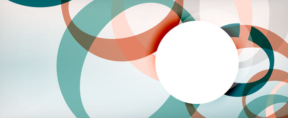 Obraz premium Ring geometric shapes, o letter repetition wallpaper. Abstract background for business or technology presentations, internet posters or web brochure covers