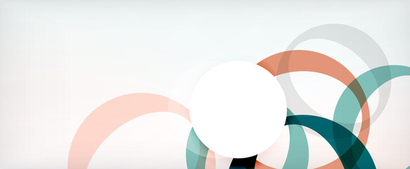 Obraz premium Ring geometric shapes, o letter repetition wallpaper. Abstract background for business or technology presentations, internet posters or web brochure covers