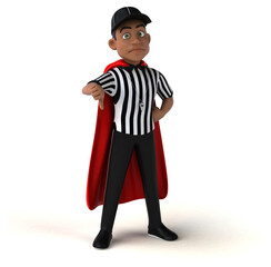 Fun 3D Illustration of an american Referee