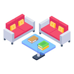 
A trendy and modern isometric icon of office 

