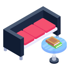 
A trendy and modern isometric icon of office 

