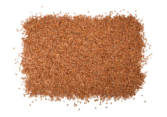 Flax seed or linseed , isolated on white background. Top view.