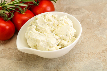 Soft cream cheese with herbs